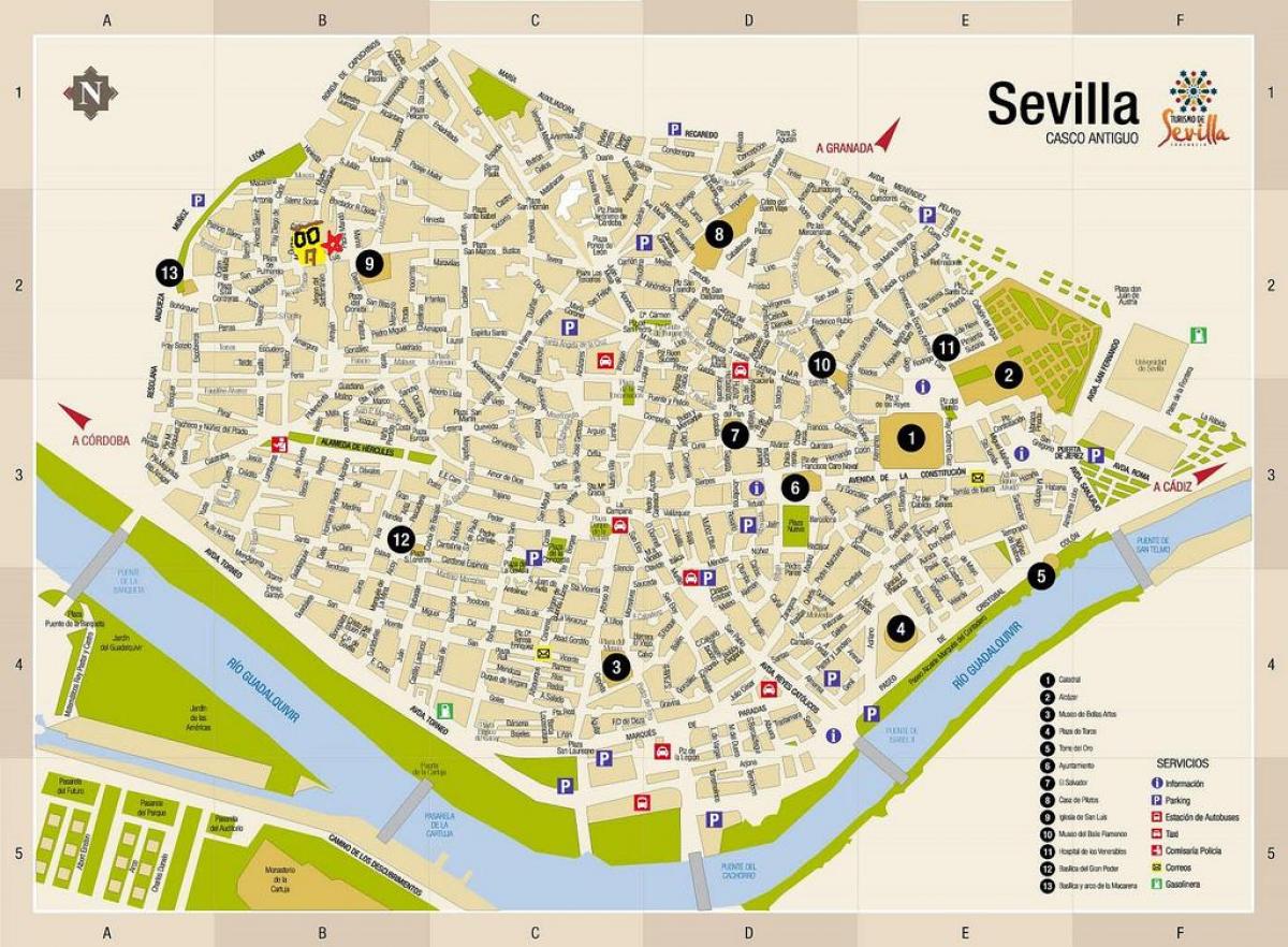 מפה של plaza de armas סביליה 