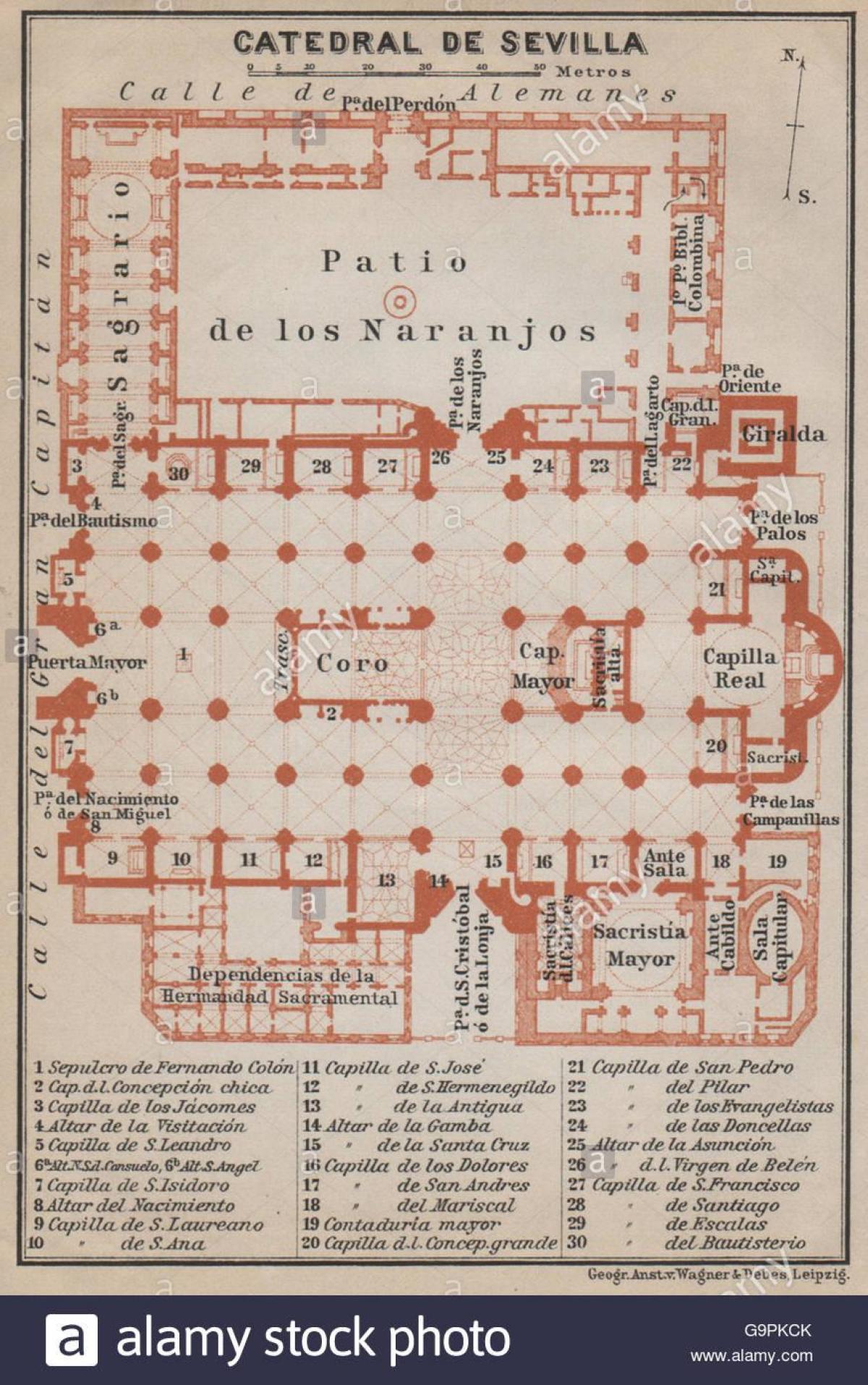 מפה של קתדרלת סביליה