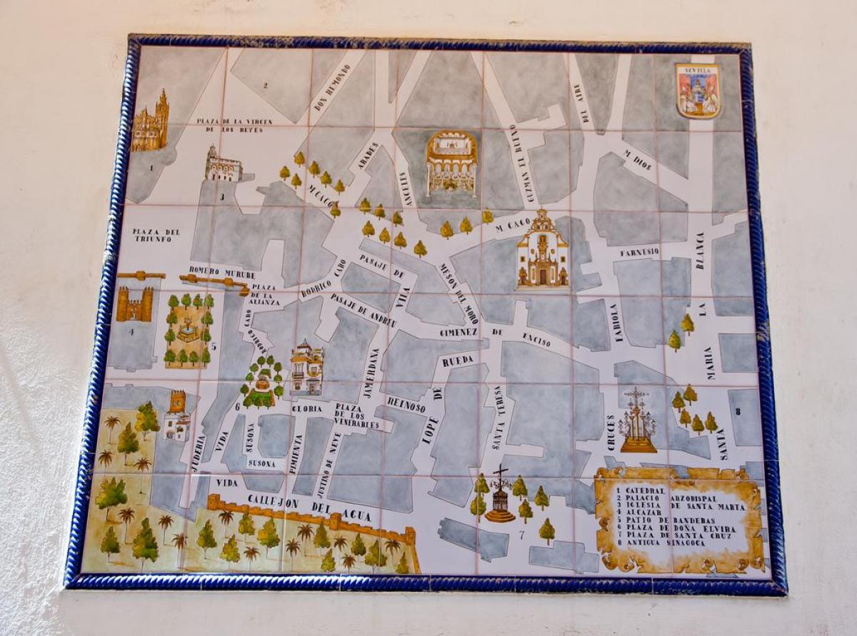 מפה של הרובע היהודי סביליה