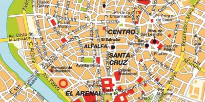 המפה של ספרד סביליה מרכז העיר