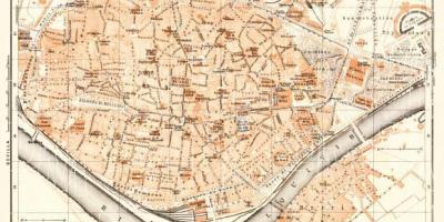 המפה של העיר העתיקה ספרד סביליה