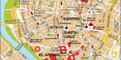 ספרד סביליה מפת אטרקציות תיירותיות
